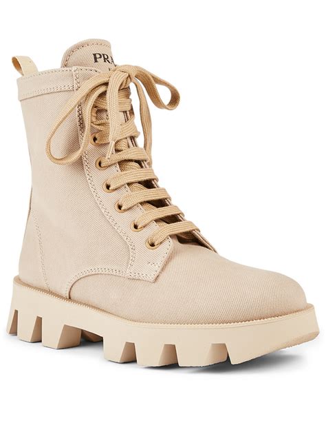 prada canvas combat boots